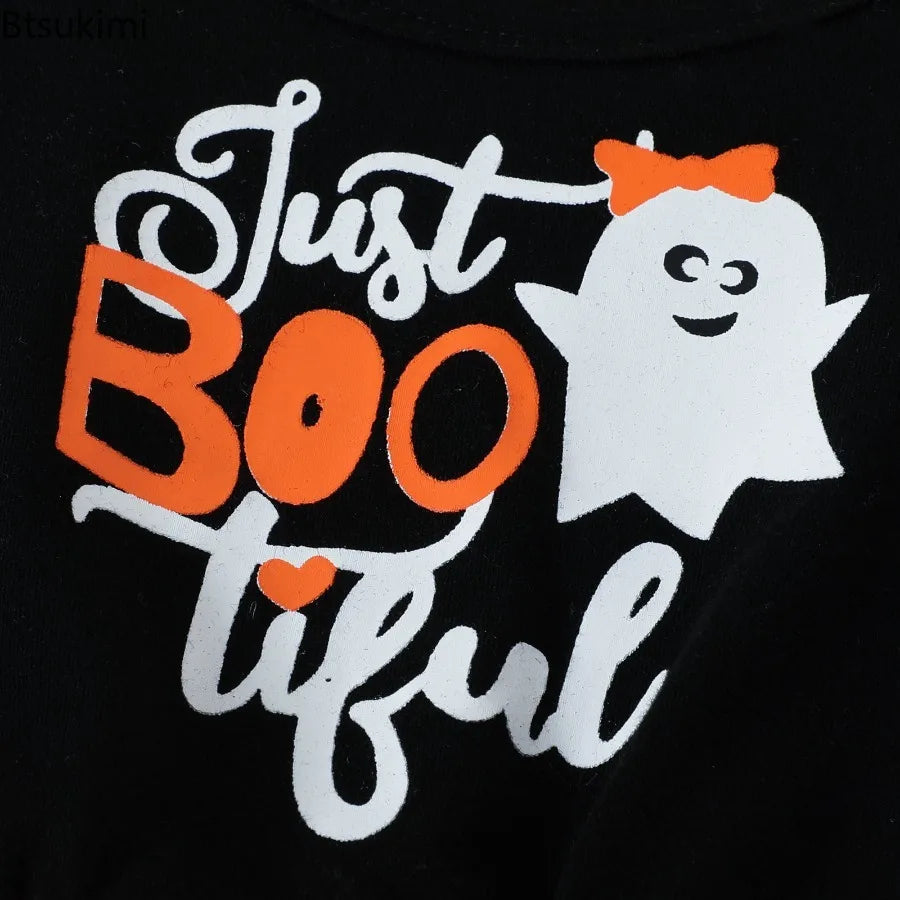 2026 Halloween Costume 2pcs Girls Outfit Pumpkin Ghost Printed Cape Tulle Infant Girls Cosplay Dress Set Kids Halloween Outfit