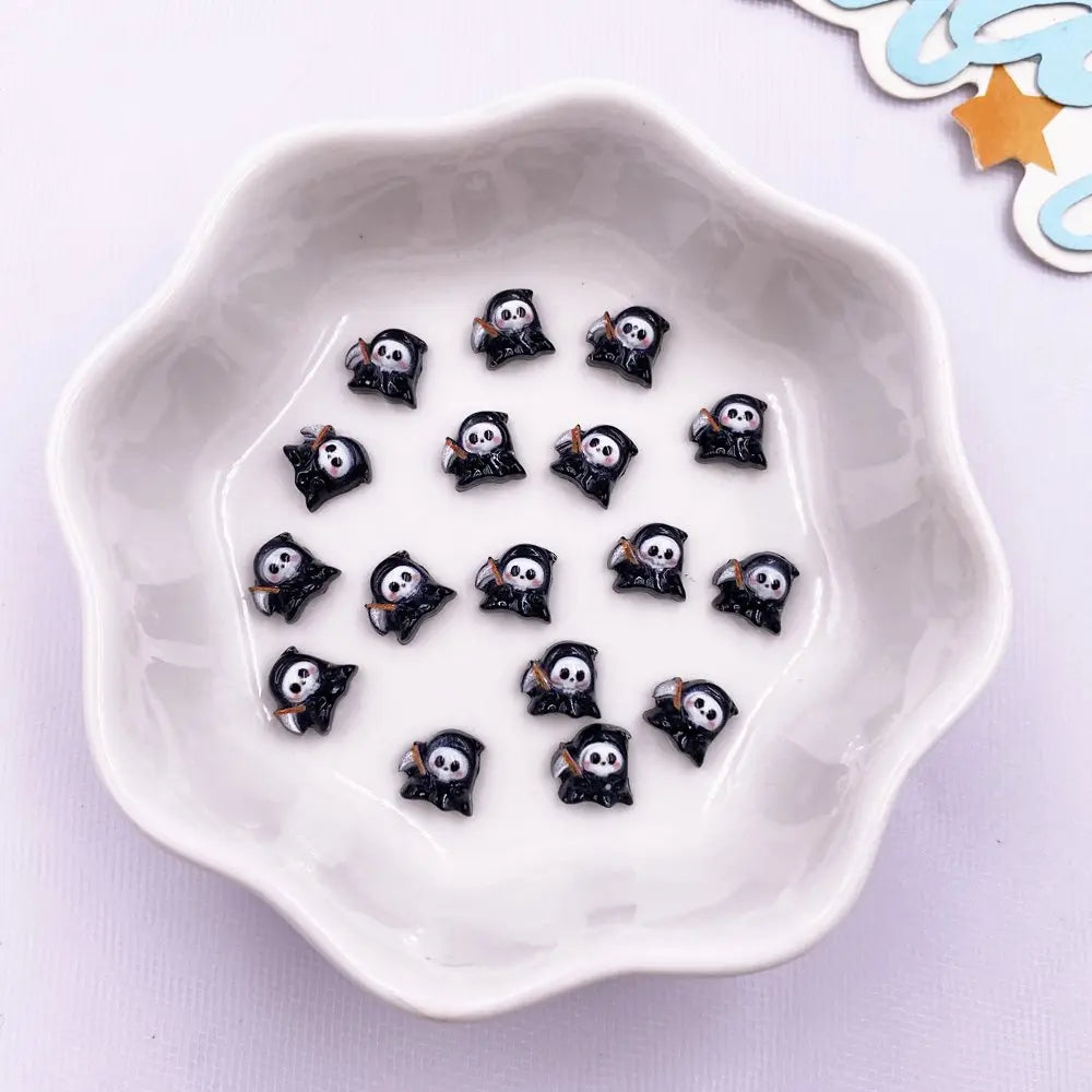 100pcs Resin Mini Colorful Cartoon Skull Pumpkin Bandage Love Flat back Rhinestone Nail Art Halloween Decor DIY Scrapbook Crafts