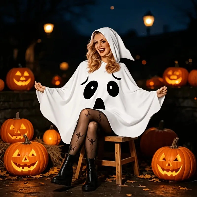 Halloween party party role elf white bat cosplay, both men and women, Halloween costume play, trick or treat