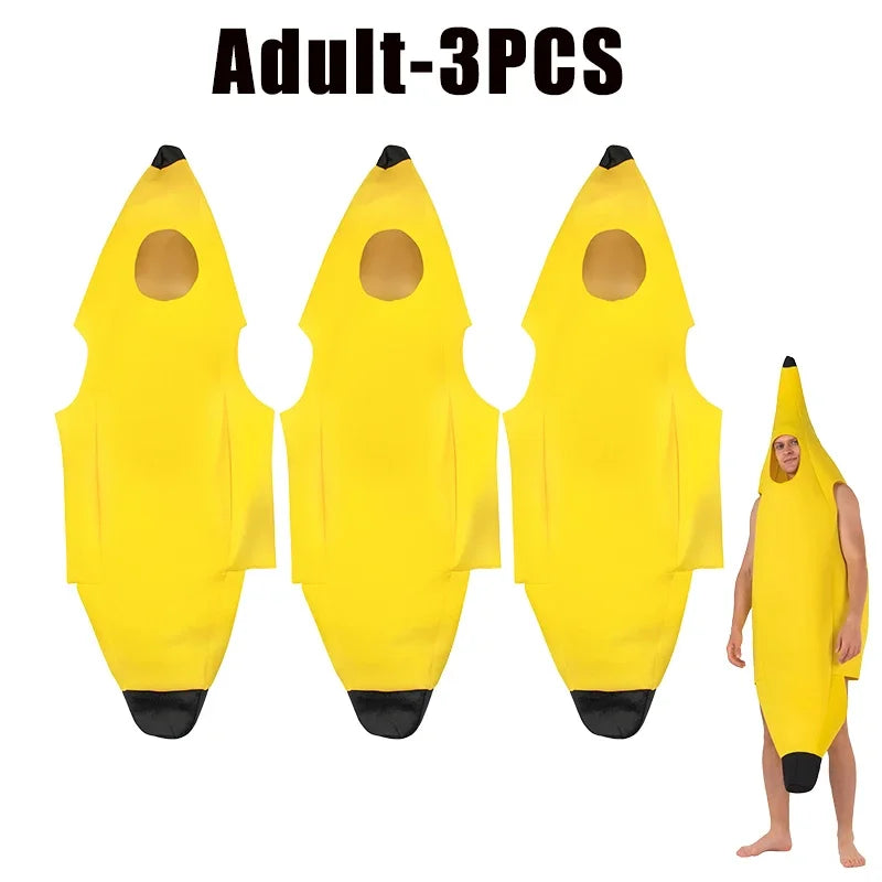 Funny Banana Halloween Costume For Kids Adults Theater Show Carnival Party Outfit Stage Performance Fancy Dress Comedy