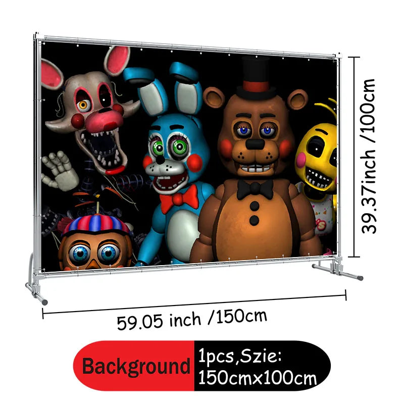FNAF Five Nights At Freddy´s Party Theme Halloween Decor Disposable Birthday Party Tableware Digital Balloon Background Supplie