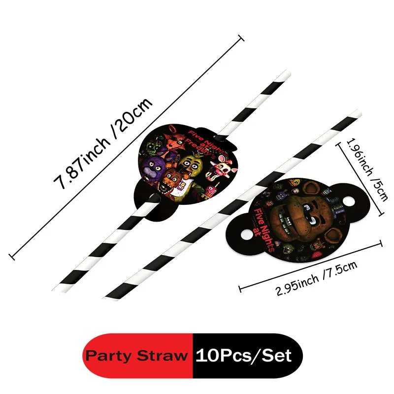 FNAF Five Nights At Freddy´s Party Theme Halloween Decor Disposable Birthday Party Tableware Digital Balloon Background Supplie
