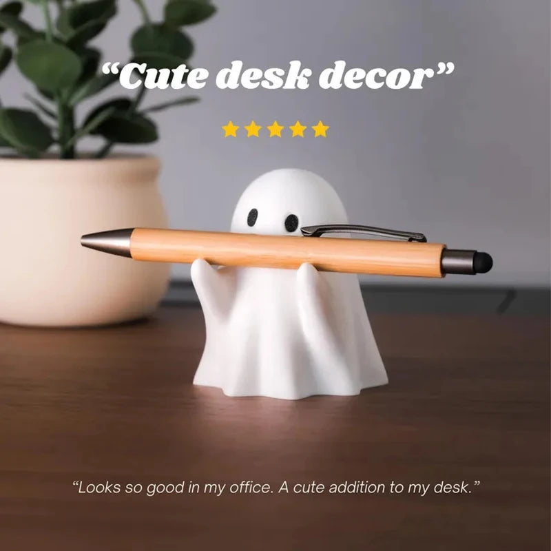 Ghost Pen Holder - Cute  Desktop Organizer for Office & Home, Halloween Decor Creative Gift, Funny Stationery Stand (1PC)
