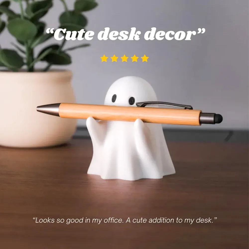 Ghost Pen Holder - Cute  Desktop Organizer for Office & Home, Halloween Decor Creative Gift, Funny Stationery Stand (1PC)