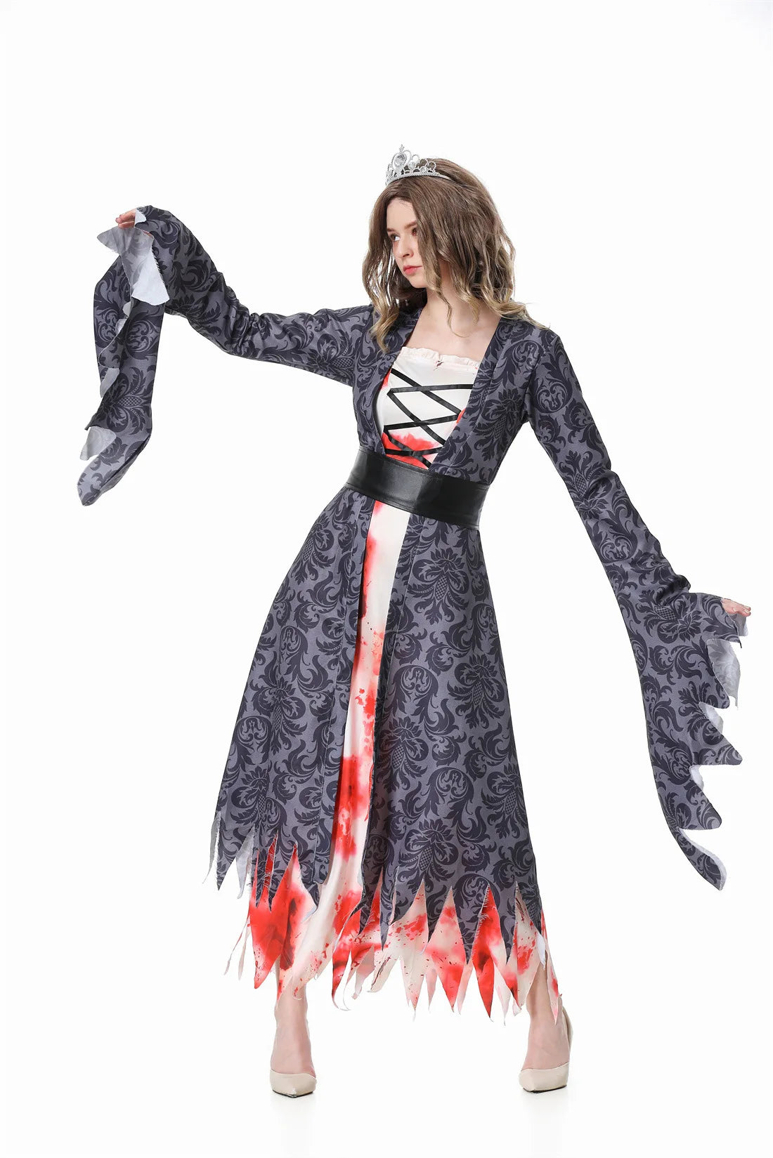 Adult Horror Couples Halloween Costume Men Zombie Pirate Outfit Women Ghost Bride Tattered Dress Scary Party Cosplay Fancy Dress