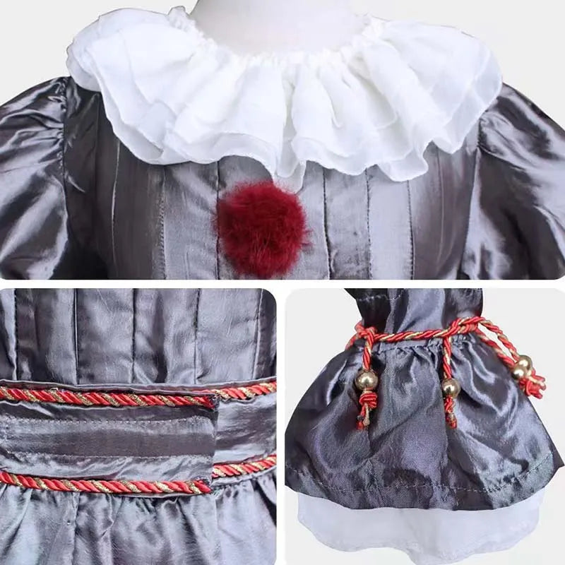 Adult Halloween Costumes Clown Cosplay Set - Revival Terror Horror Masquerade Carnival Clothing Outfits for Men Women