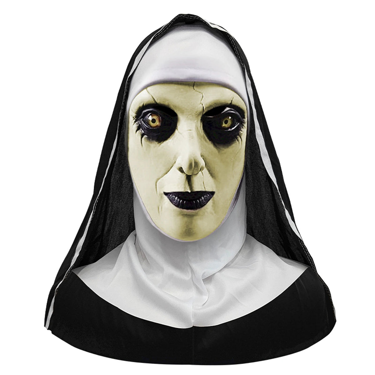 Adults Halloween Scary Nun Mask Full Head Mask Horror Cosplay Costume Accessory Theme Party Prank Props