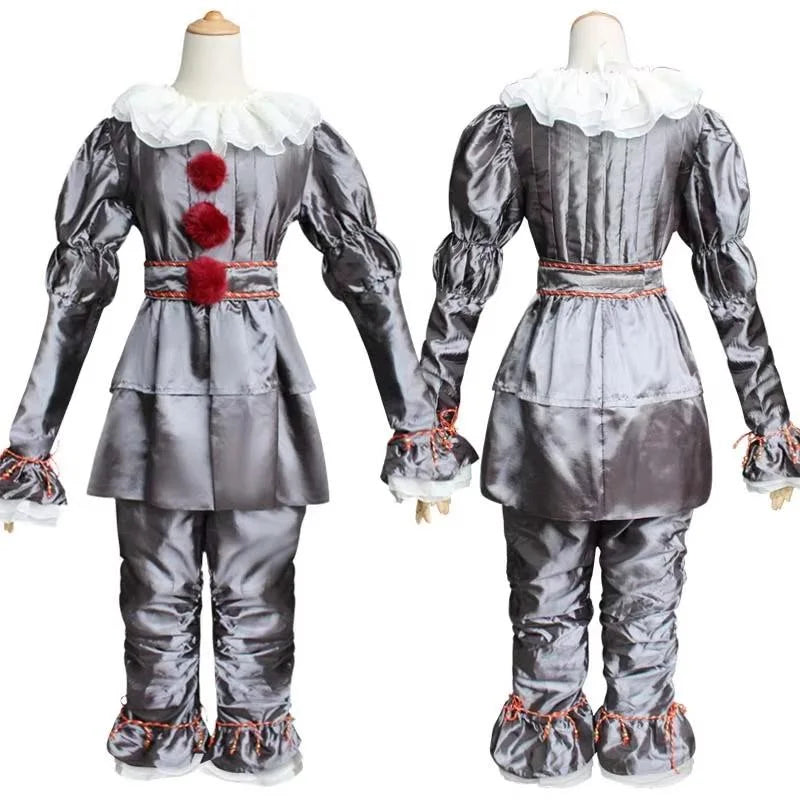 Adult Halloween Costumes Clown Cosplay Set - Revival Terror Horror Masquerade Carnival Clothing Outfits for Men Women