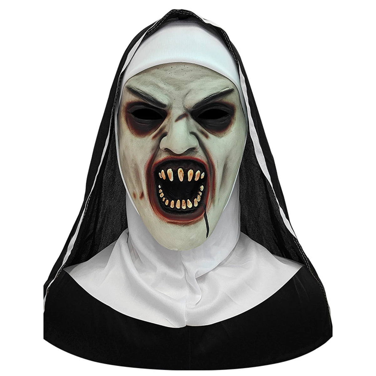 Adults Halloween Scary Nun Mask Full Head Mask Horror Cosplay Costume Accessory Theme Party Prank Props