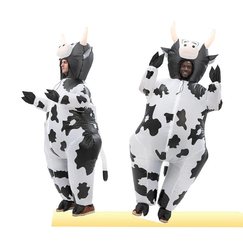 Mascot Cow Costume Halloween Party Inflatable Suit Cosplay Cartoon Doll Costume Animal Wear Clothing Prop Stage Performance