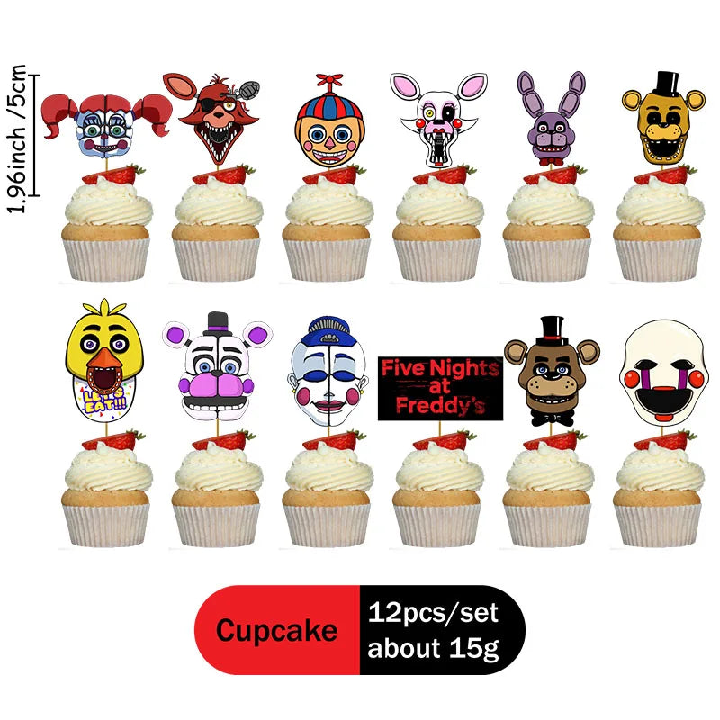FNAF Five Nights At Freddy´s Party Theme Halloween Decor Disposable Birthday Party Tableware Digital Balloon Background Supplie