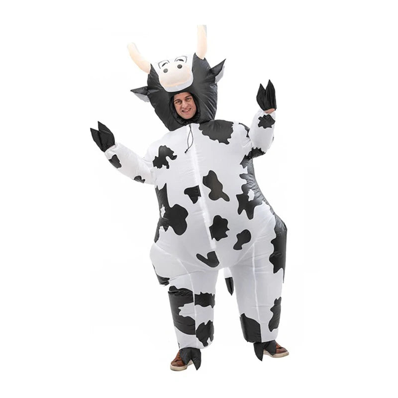 Mascot Cow Costume Halloween Party Inflatable Suit Cosplay Cartoon Doll Costume Animal Wear Clothing Prop Stage Performance