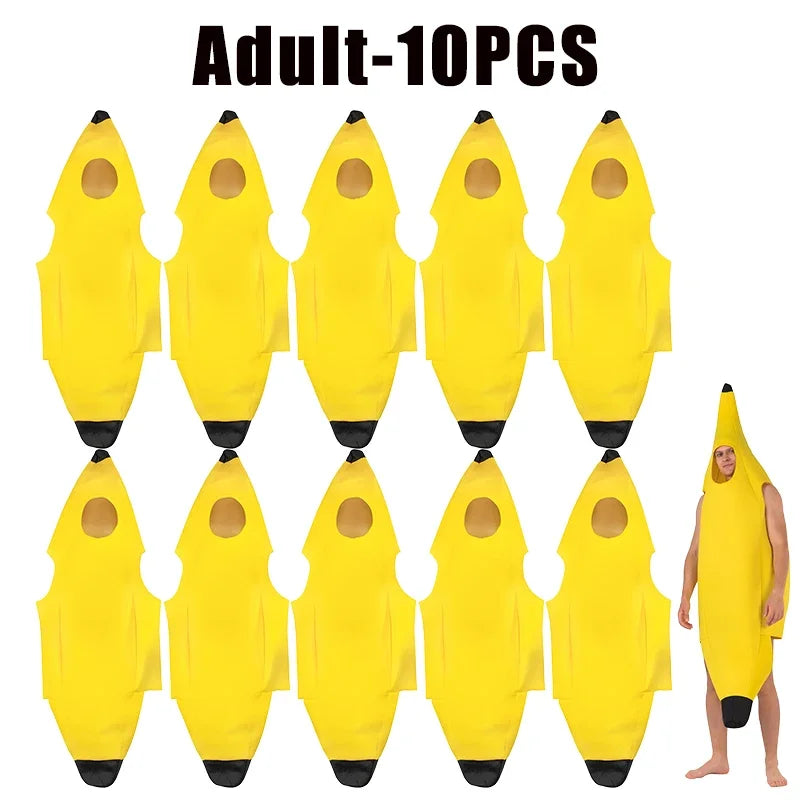Funny Banana Halloween Costume For Kids Adults Theater Show Carnival Party Outfit Stage Performance Fancy Dress Comedy