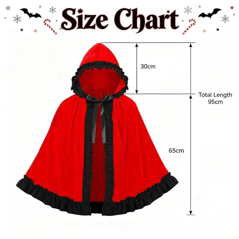 Women Costume Cloak Halloween Christmas Party Dress Up Outfit for Adult 6XDA
