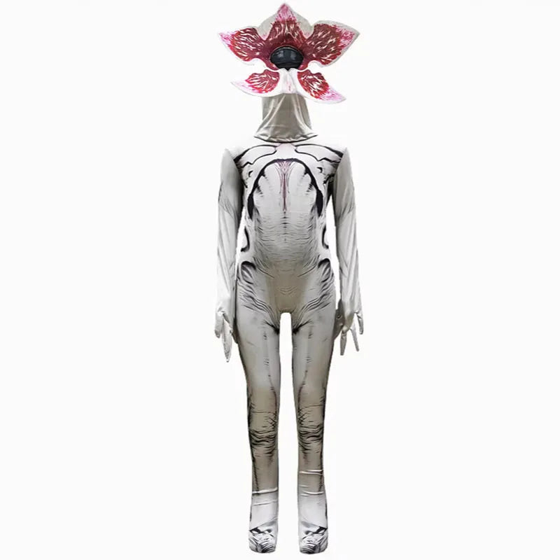 2026 Kids Adult Halloween Man Eating Flower Jumpsuit Scarry Zombie Demogorgon Demo Cospaly Costume Party Masquerade Clothes