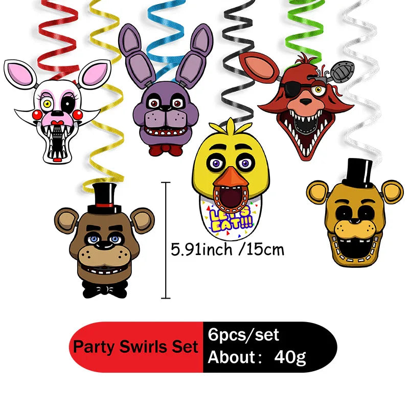 FNAF Five Nights At Freddy´s Party Theme Halloween Decor Disposable Birthday Party Tableware Digital Balloon Background Supplie