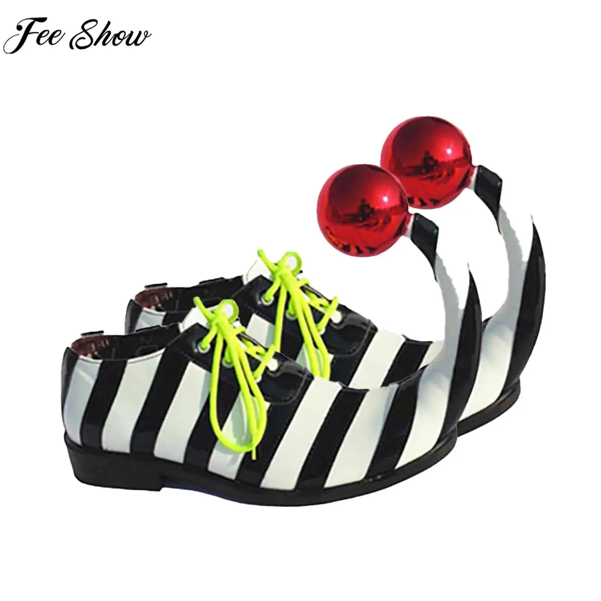 Adults Clown Shoes with Red Ball Halloween Carnival Theme Party Funny Circus Club Cosplay Performance Costume Accessories
