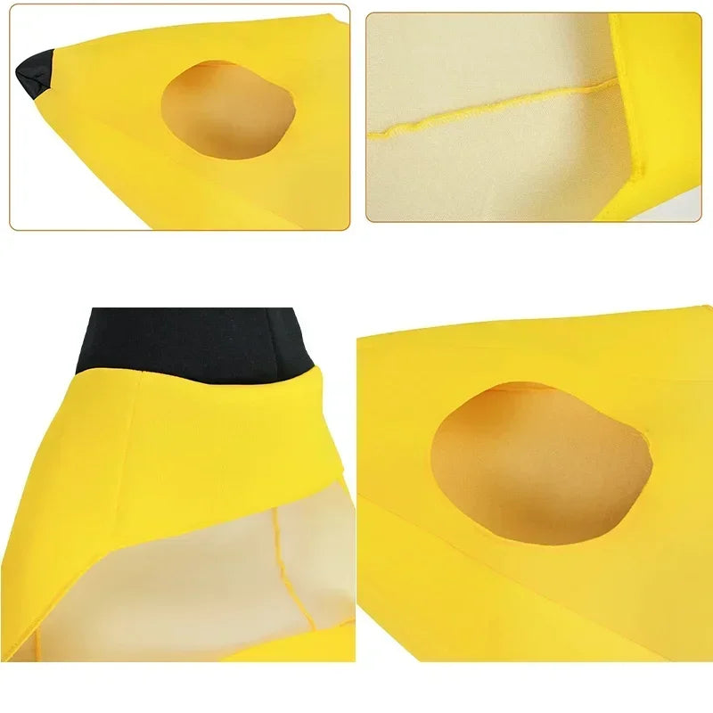 Funny Banana Halloween Costume For Kids Adults Theater Show Carnival Party Outfit Stage Performance Fancy Dress Comedy