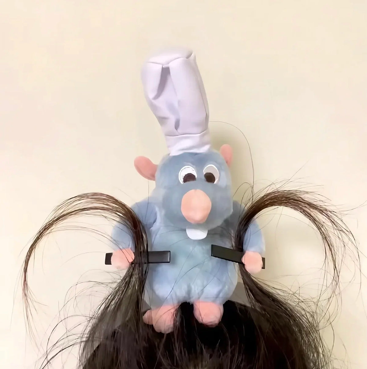 Ratatouille Mouse Head Hairband Capybara Funny Plush Hair Hoop Halloween Decor Capibara Women Hair Band Makeup Headdress Hairpin