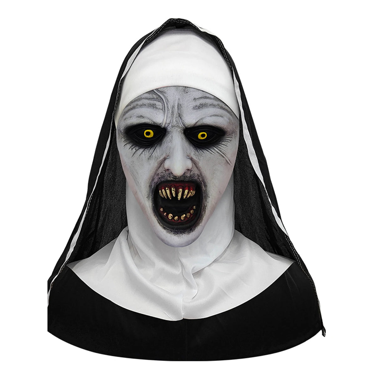 Adults Halloween Scary Nun Mask Full Head Mask Horror Cosplay Costume Accessory Theme Party Prank Props