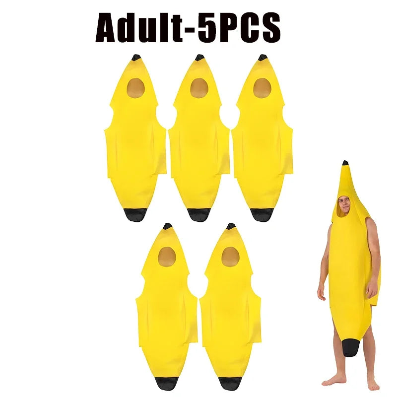 Funny Banana Halloween Costume For Kids Adults Theater Show Carnival Party Outfit Stage Performance Fancy Dress Comedy