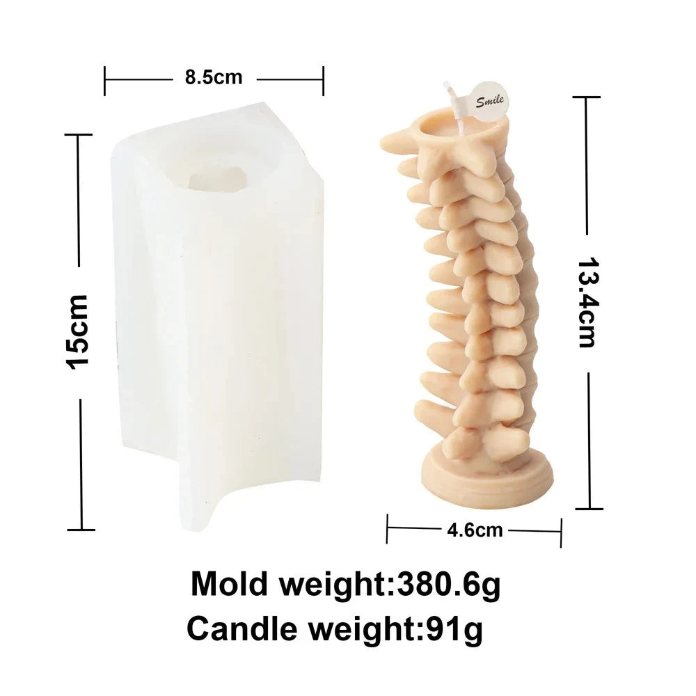 Spine Candle Mold for Halloween Decor Premium Scented candlestick, Human Vertebrae Candle Silicone Mold Spinal Cord Bone