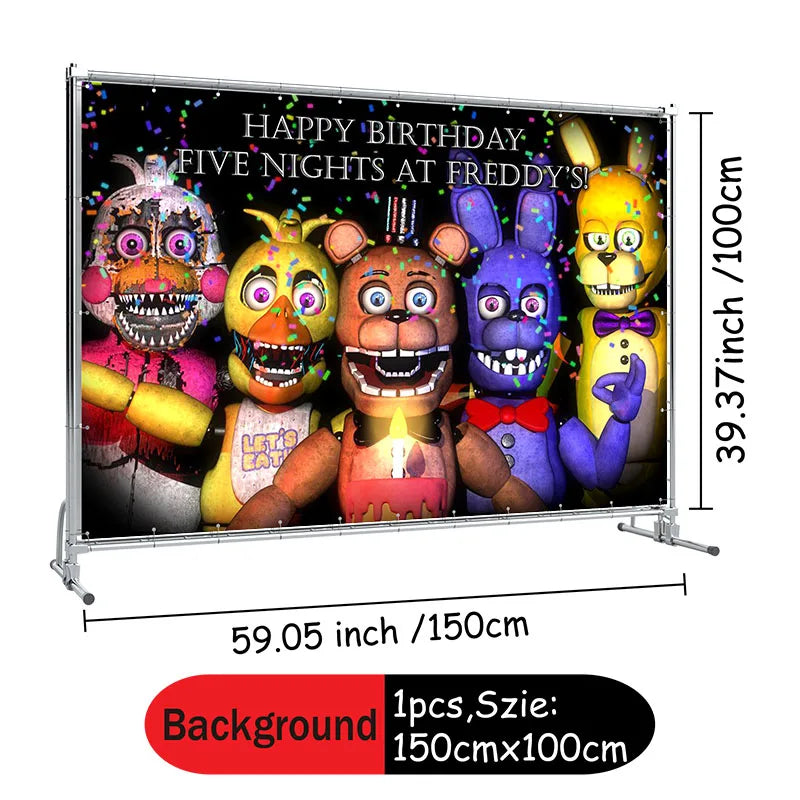 FNAF Five Nights At Freddy´s Party Theme Halloween Decor Disposable Birthday Party Tableware Digital Balloon Background Supplie