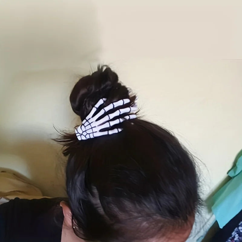 Hot Skeleton Hand Hair Claw Clips,Gothic Bone Shaped Hair Grips for Women,Halloween Party Decoration,Role Play Costume Accessory
