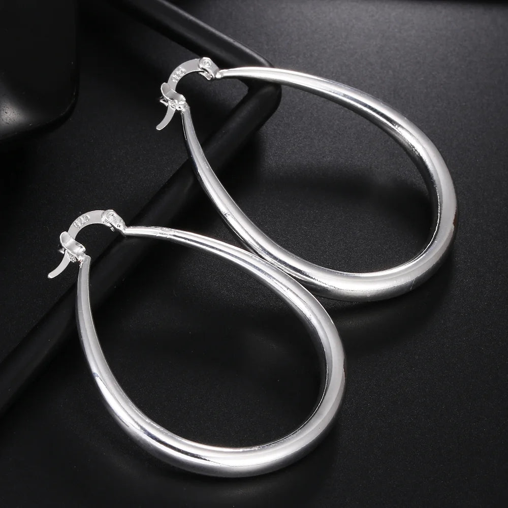 Elegant Silver Hoop Earrings