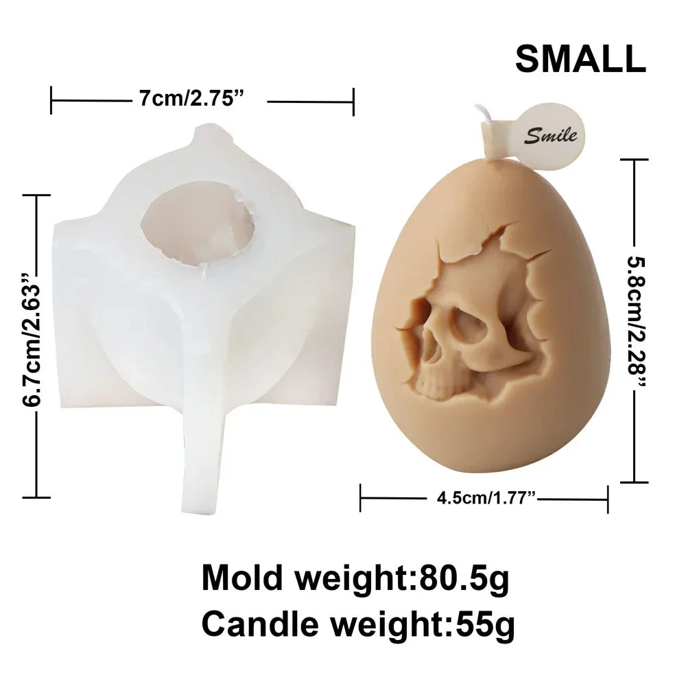 1pc Spine Candle Mold for Halloween Decor Premium Scented Candles 3D Broken Shell Egg Candle Silicon Mould Human Vertebrae Mold