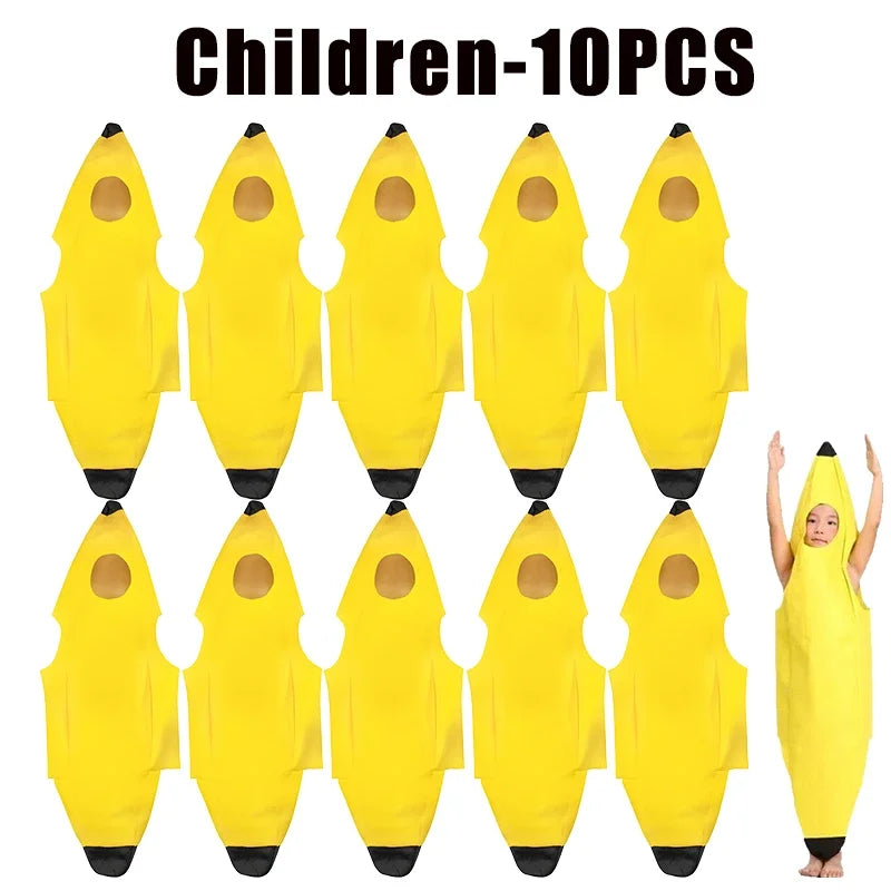 Funny Banana Halloween Costume For Kids Adults Theater Show Carnival Party Outfit Stage Performance Fancy Dress Comedy