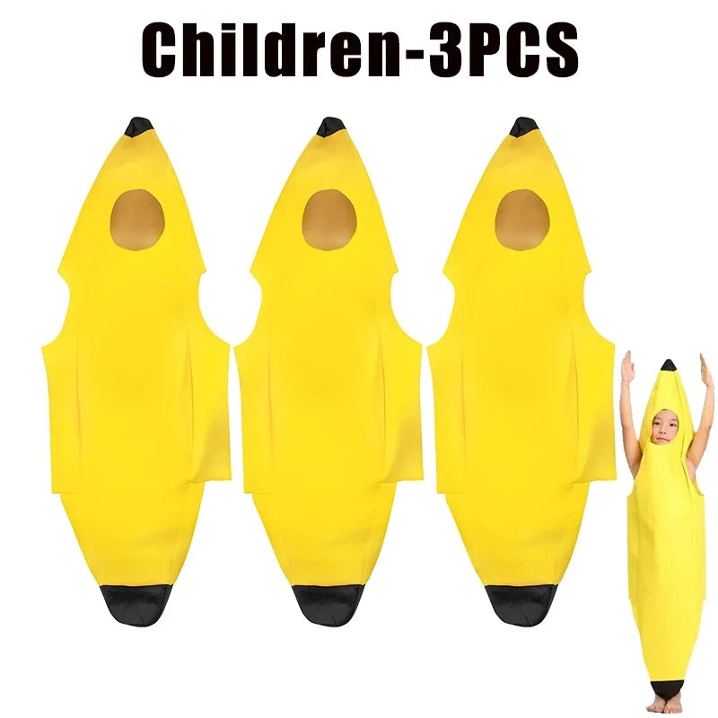 Funny Banana Halloween Costume For Kids Adults Theater Show Carnival Party Outfit Stage Performance Fancy Dress Comedy