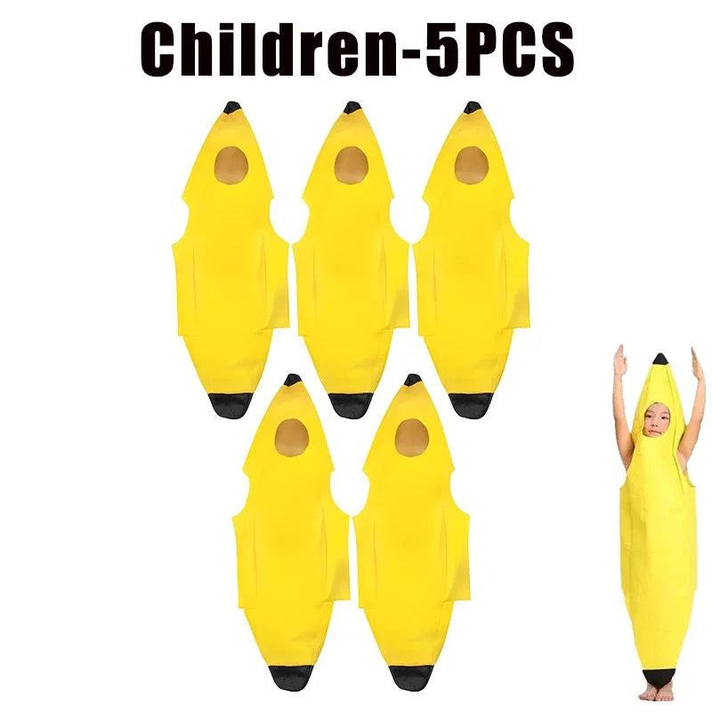 Funny Banana Halloween Costume For Kids Adults Theater Show Carnival Party Outfit Stage Performance Fancy Dress Comedy