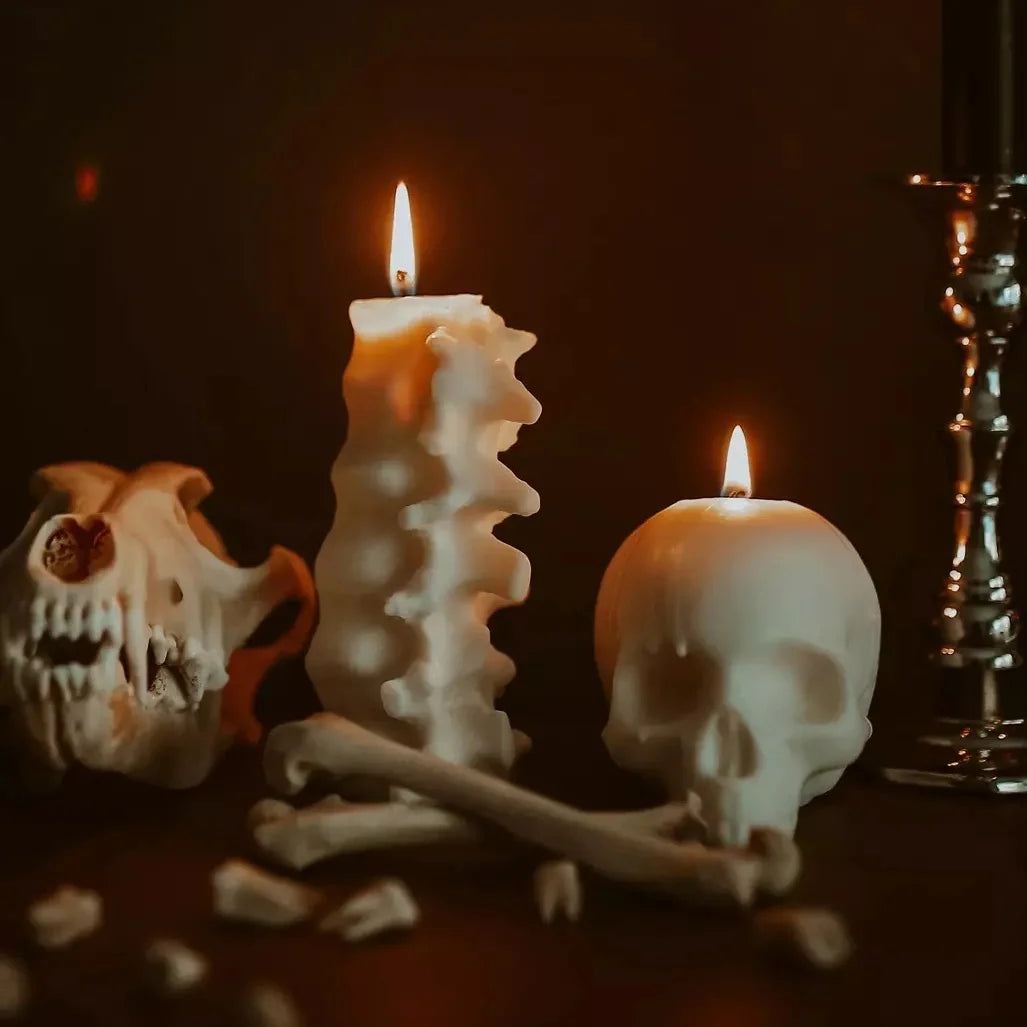 1pc Spine Candle Mold for Halloween Decor Premium Scented Candles 3D Broken Shell Egg Candle Silicon Mould Human Vertebrae Mold