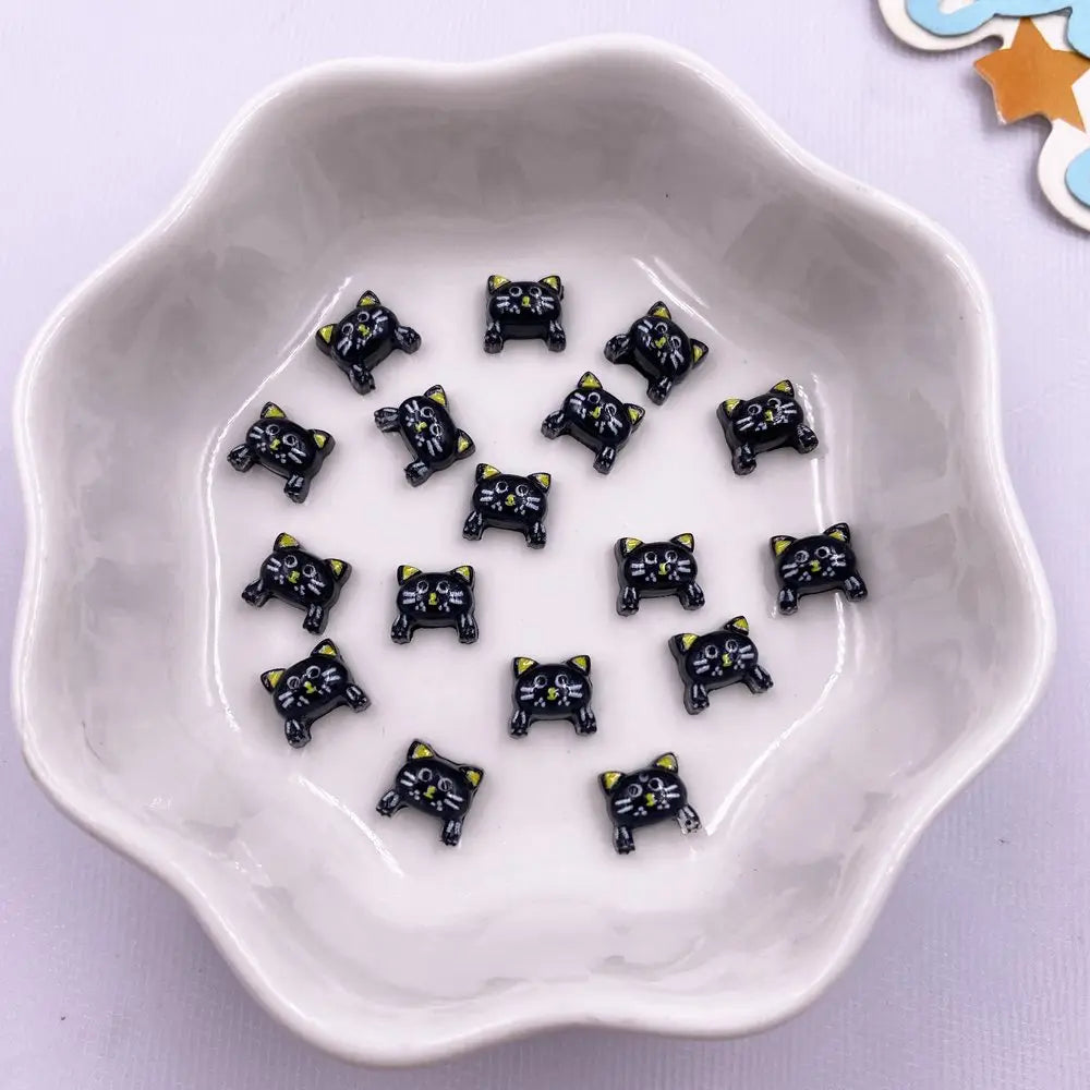 100pcs Resin Mini Colorful Cartoon Skull Pumpkin Bandage Love Flat back Rhinestone Nail Art Halloween Decor DIY Scrapbook Crafts