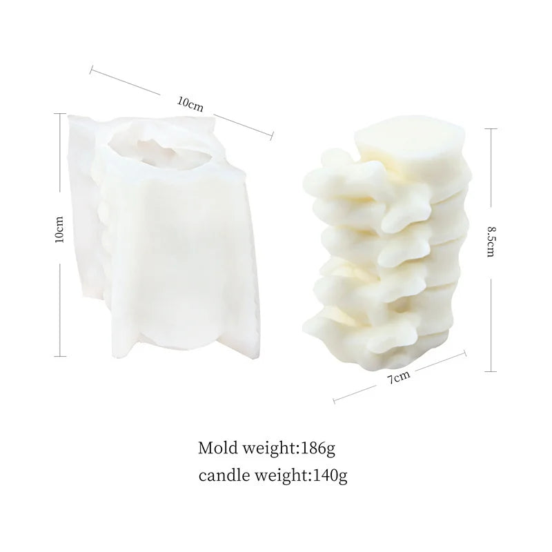 Spine Candle Mold for Halloween Decor Premium Scented candlestick, Human Vertebrae Candle Silicone Mold Spinal Cord Bone