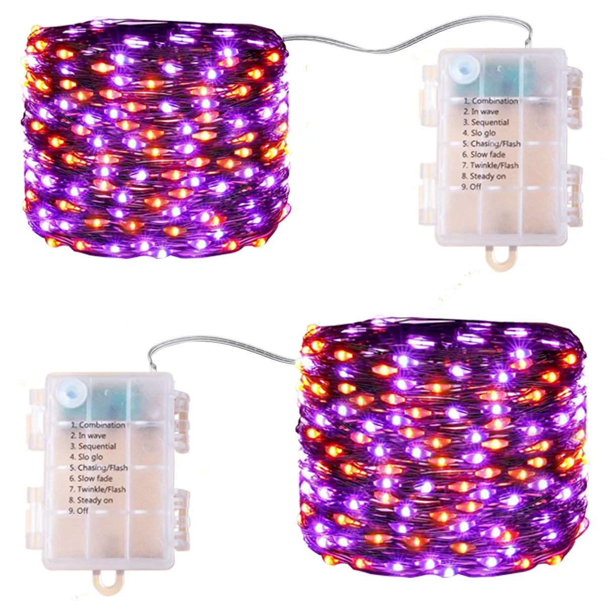 5M/10M/20M LED Halloween Purple Orange String Fairy Lights Outdoor Battery Box/USB For Christmas Party Garden Halloween Decor