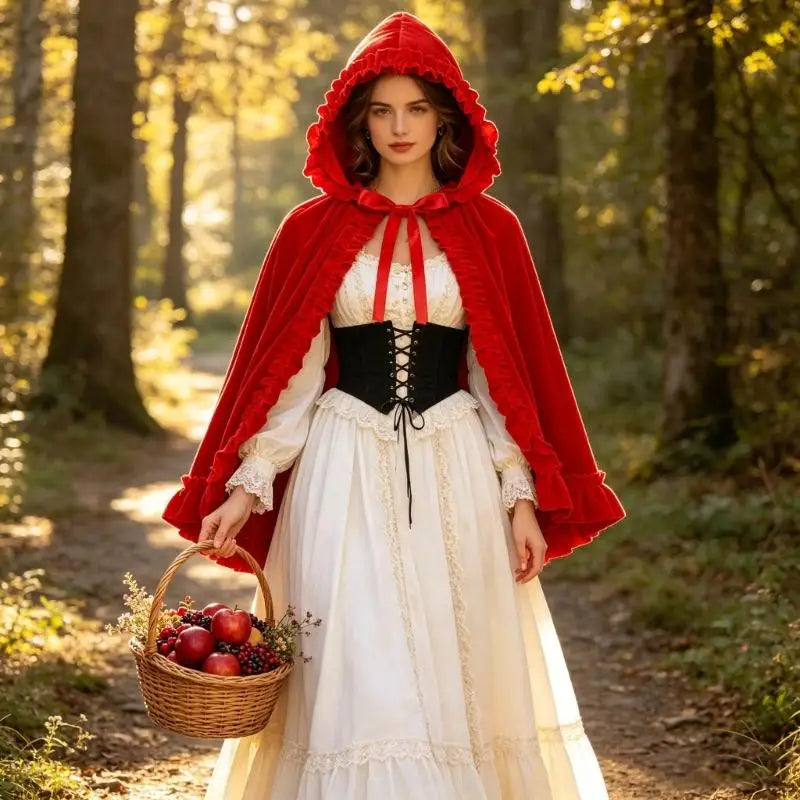 Women Costume Cloak Halloween Christmas Party Dress Up Outfit for Adult 6XDA