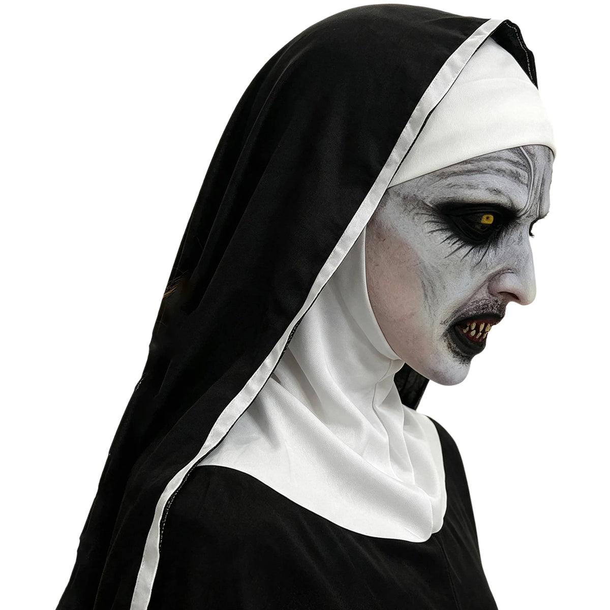 Adults Halloween Scary Nun Mask Full Head Mask Horror Cosplay Costume Accessory Theme Party Prank Props