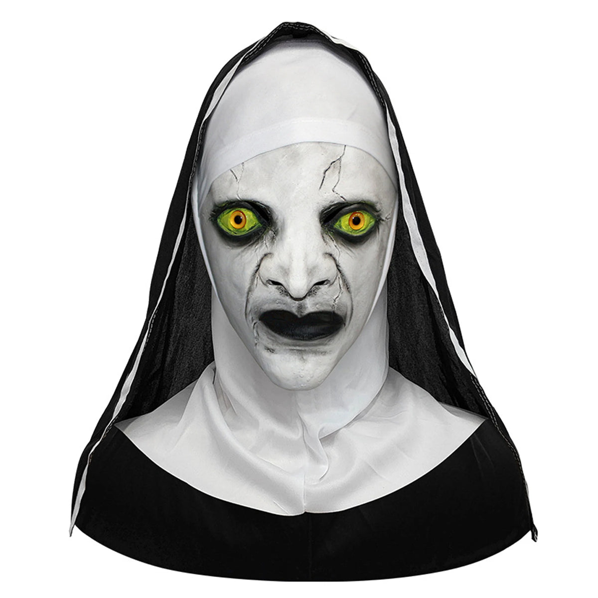 Adults Halloween Scary Nun Mask Full Head Mask Horror Cosplay Costume Accessory Theme Party Prank Props