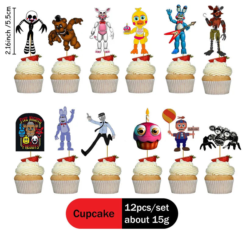 FNAF Five Nights At Freddy´s Party Theme Halloween Decor Disposable Birthday Party Tableware Digital Balloon Background Supplie