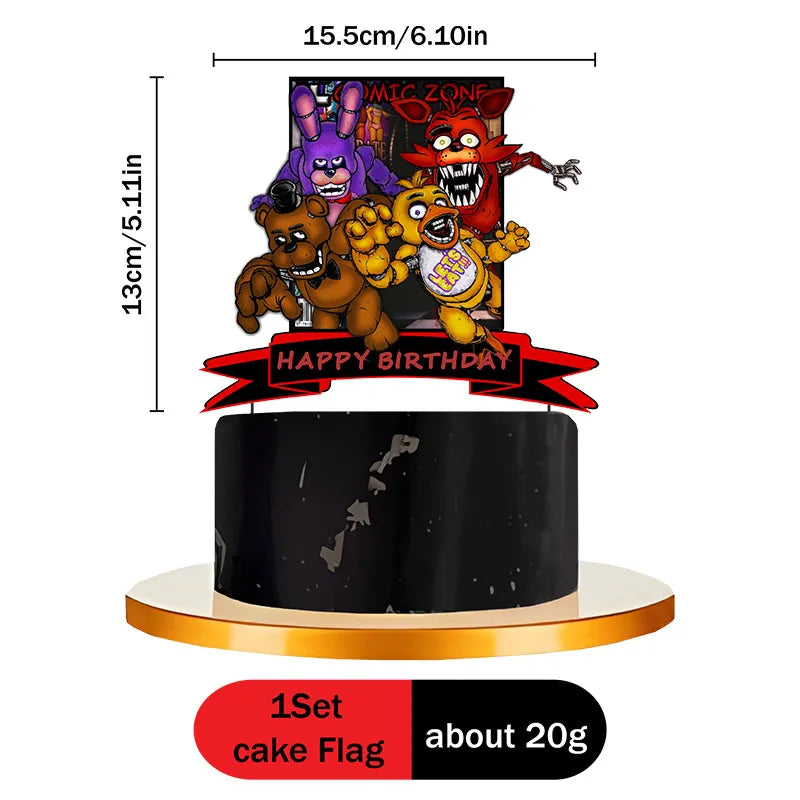 FNAF Five Nights At Freddy´s Party Theme Halloween Decor Disposable Birthday Party Tableware Digital Balloon Background Supplie