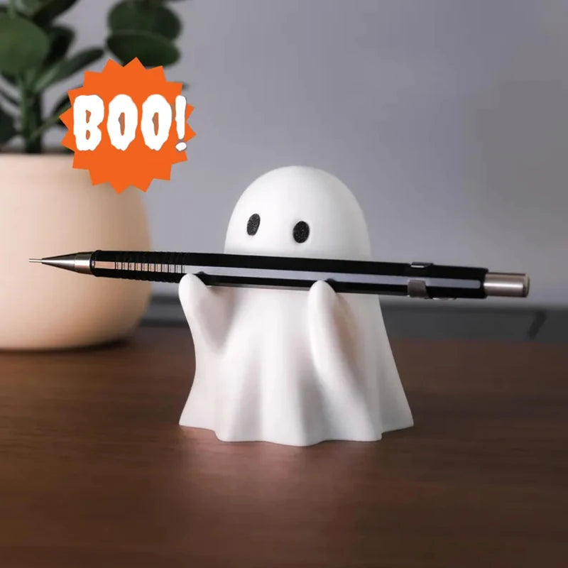Ghost Pen Holder - Cute  Desktop Organizer for Office & Home, Halloween Decor Creative Gift, Funny Stationery Stand (1PC)
