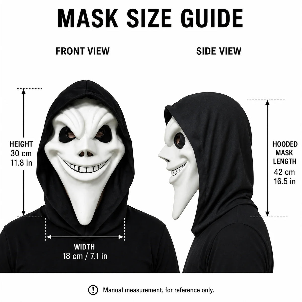 Ghost Face Mask Halloween Cosplay Costume Funny Horror Killer Scary Movie Mask with Hood for Adults