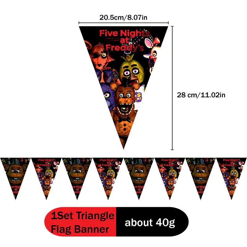 FNAF Five Nights At Freddy´s Party Theme Halloween Decor Disposable Birthday Party Tableware Digital Balloon Background Supplie