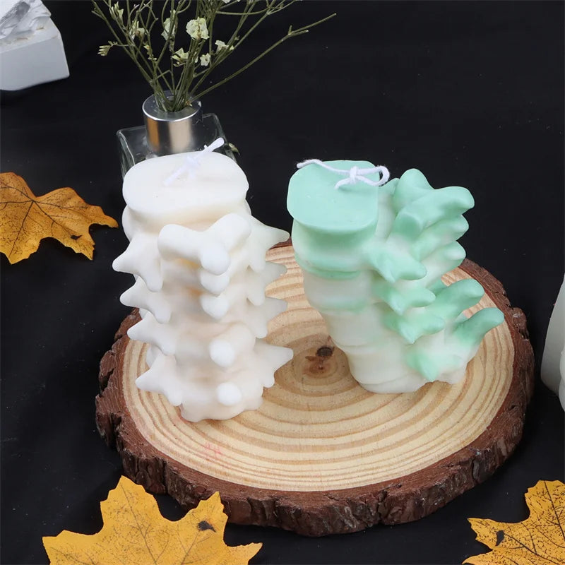 Spine Candle Mold for Halloween Decor Premium Scented candlestick, Human Vertebrae Candle Silicone Mold Spinal Cord Bone