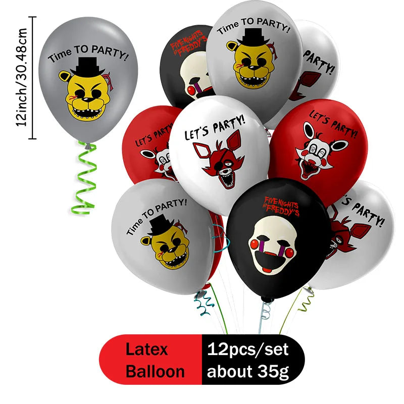 FNAF Five Nights At Freddy´s Party Theme Halloween Decor Disposable Birthday Party Tableware Digital Balloon Background Supplie