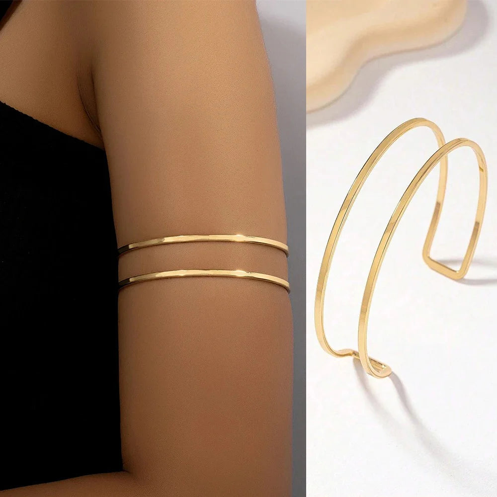 Gold Glam Adjustable Arm Cuff