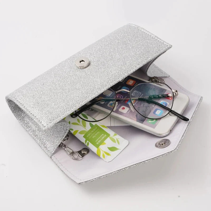 Glam Silver Evening Clutch