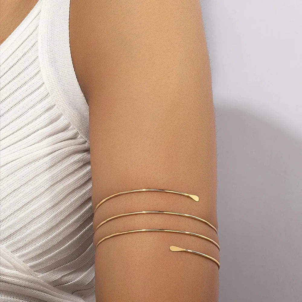 Gold Glam Adjustable Arm Cuff